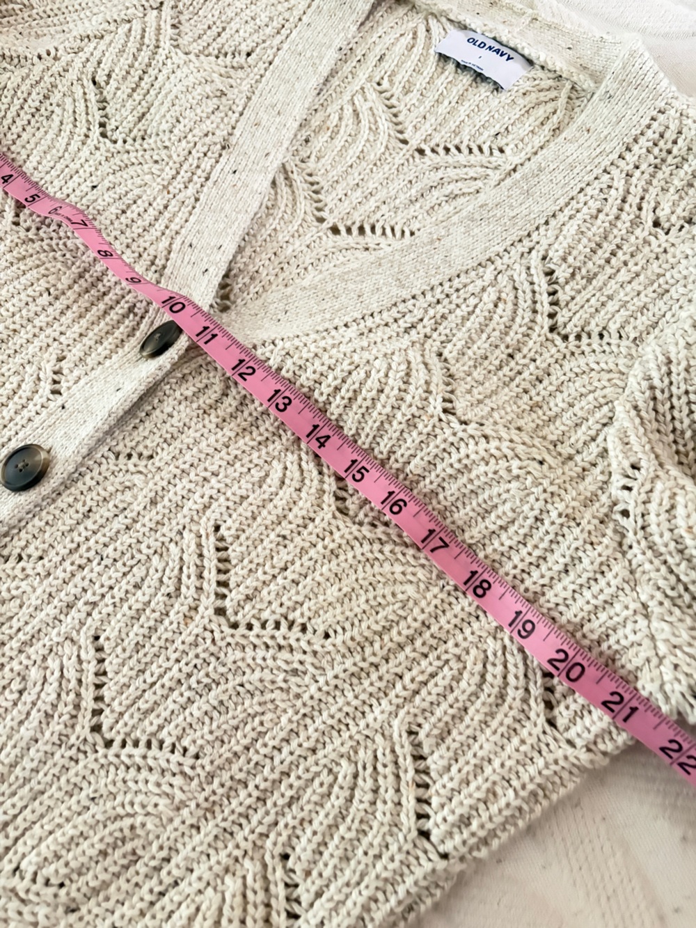 Like new Old Navy size S Cream Openwork Cotton Blend Cardigan. Soft. Gorgeous! - Picture 10 of 10